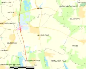 Poziția localității Arc-sur-Tille