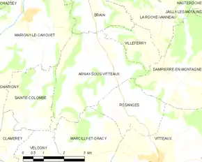 Poziția localității Arnay-sous-Vitteaux