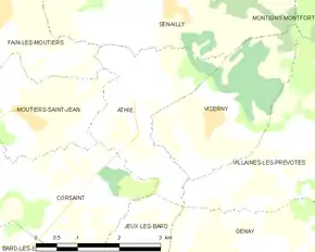 Poziția localității Athie