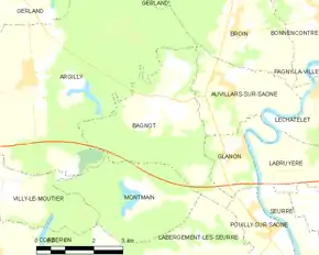 Poziția localității Bagnot