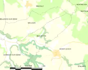 Poziția localității Beaunotte