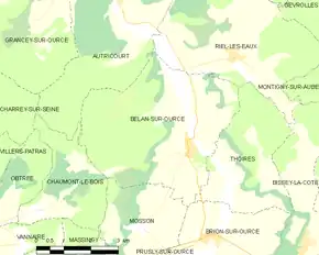 Poziția localității Belan-sur-Ource