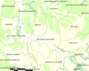 Poziția localității Bellenod-sur-Seine