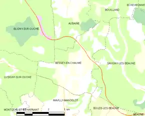 Poziția localității Bessey-en-Chaume