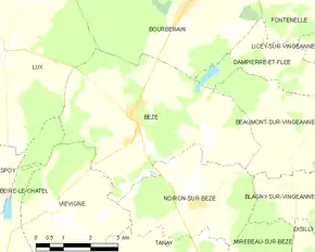 Poziția localității Bèze