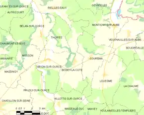 Poziția localității Bissey-la-Côte