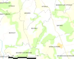 Poziția localității Boussey