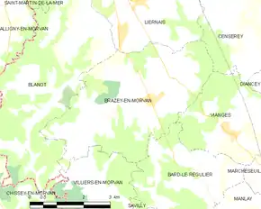 Poziția localității Brazey-en-Morvan