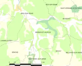 Poziția localității Brémur-et-Vaurois