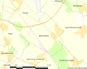 Poziția localității Bretenière