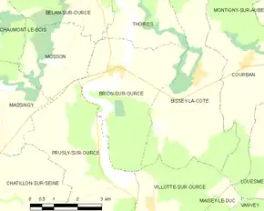 Poziția localității Brion-sur-Ource