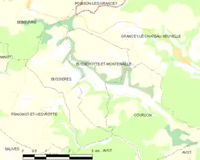 Poziția localității Busserotte-et-Montenaille
