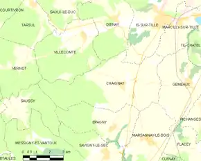 Poziția localității Chaignay