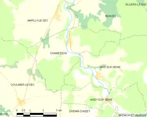 Poziția localității Chamesson