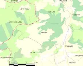 Poziția localității Channay