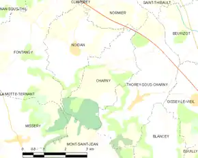 Poziția localității Charny