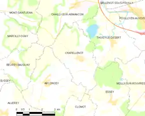 Poziția localității Châtellenot