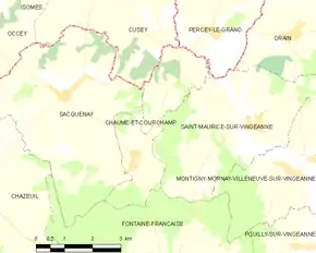 Poziția localității Chaume-et-Courchamp