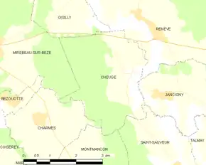 Poziția localității Cheuge
