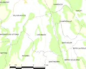 Poziția localității Chevannay