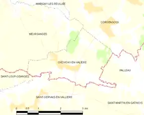 Poziția localității Chevigny-en-Valière