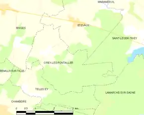 Poziția localității Cirey-lès-Pontailler