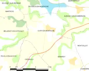 Poziția localității Civry-en-Montagne