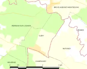 Poziția localității Cléry