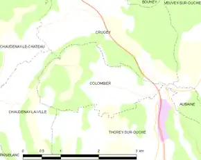 Poziția localității Colombier