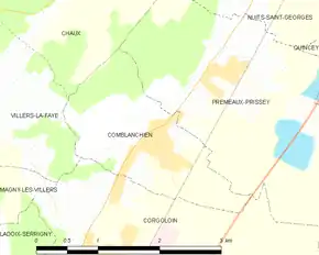 Poziția localității Comblanchien