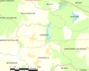 Poziția localității Corberon