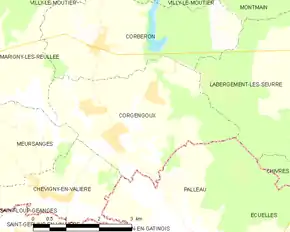 Poziția localității Corgengoux