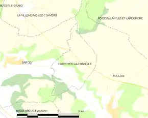 Poziția localității Corpoyer-la-Chapelle