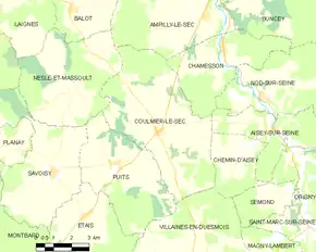 Poziția localității Coulmier-le-Sec