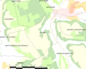 Poziția localității Crépand