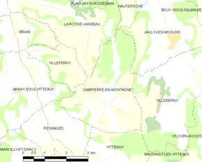 Poziția localității Dampierre-en-Montagne