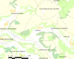 Poziția localității Darcey