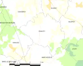Poziția localității Diancey