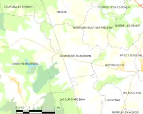 Poziția localității Dompierre-en-Morvan