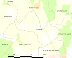 Poziția localității Drambon