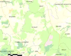 Poziția localității Échalot