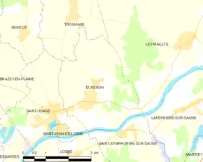 Poziția localității Échenon