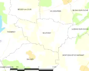 Poziția localității Écutigny