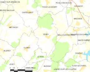 Poziția localității Essey