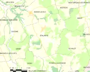 Poziția localității Étalante