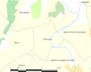 Poziția localității Étrochey