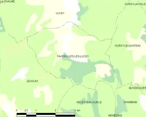 Poziția localității Faverolles-lès-Lucey
