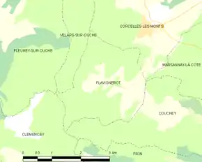 Poziția localității Flavignerot