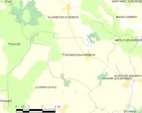 Poziția localității Fontaines-en-Duesmois