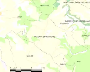 Poziția localității Fraignot-et-Vesvrotte